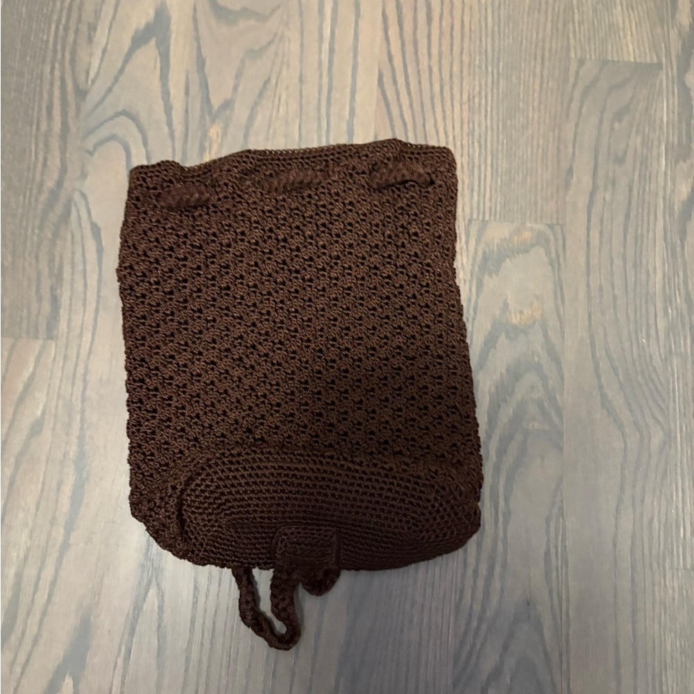 The Sak crochet mini backpack brown